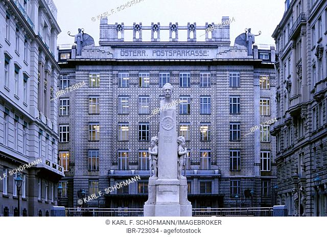 Oesterreichische Postsparkasse, art-nouveau bank building designed by architect Otto Wagner, Vienna, Austria, Europe