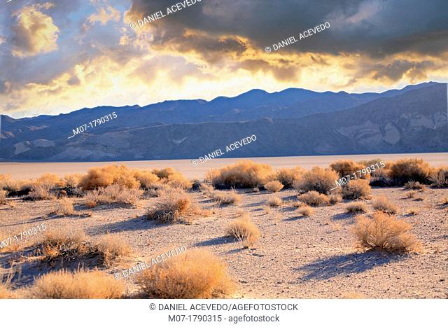 Death valley landscape, moving rocks, California, United Estates