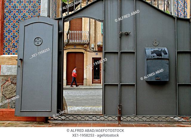 iron door, Can Banus, Vilassar de Dalt, Catalonia, Spain