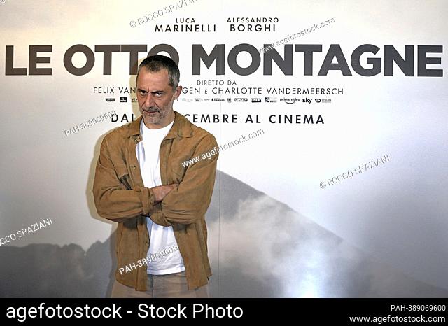 Filippo Timi attends “Le Otto Montagne” Photocall at The Space Moderno Cinema on December 19, 2022 in Rome, Italy. - Rome/Italien