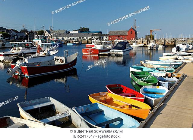 Boats in Rockport Harbor, Rockport, Massachusetts, USA