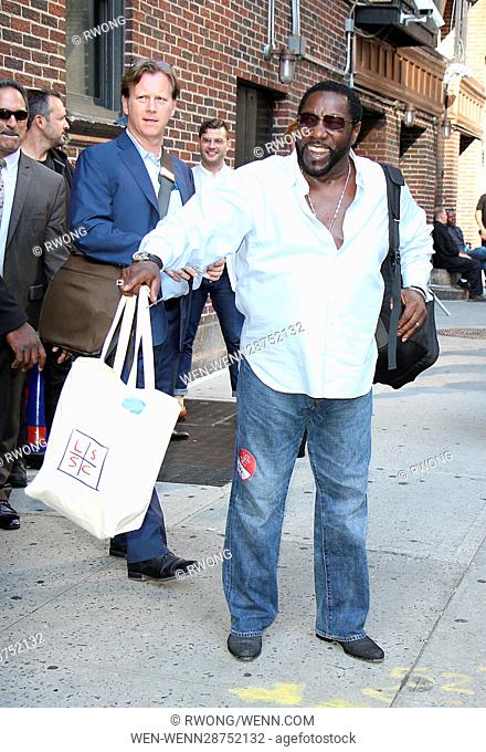 Celebrities at 'The Late Show With Stephen Colbert' Featuring: Eddie Levert of the O, Jay Where: New York City, New York