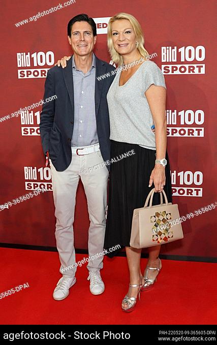 20 May 2022, Berlin: Marcus Höfl and former German ski racer Maria Höfl-Riesch are coming to the ""Bild100 Sport"" event