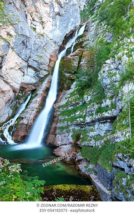 Waterfall on Savica river, Lake Bohinj, Slovenia