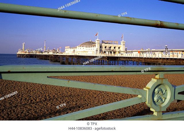 UK, England, Europe, Sussex, Brighton, Brighton Pier, Pier, Piers, Beach, Coast, Coastal, Sea, Seaside, Town, Resort