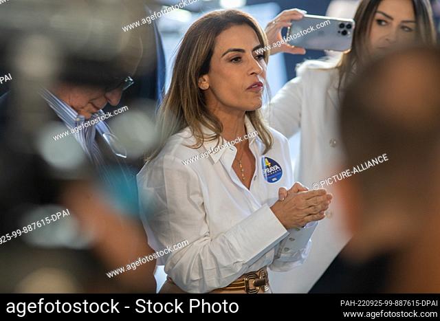 24 September 2022, Brazil, Sao Paulo: Soraya Thronicke (União Brasil), presidential candidate, joins SBT Television for a presidential debate