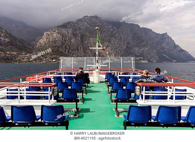 Ferry from Malcesine to Limone Sul Garda, Lake Garda, Lombardy, Italy