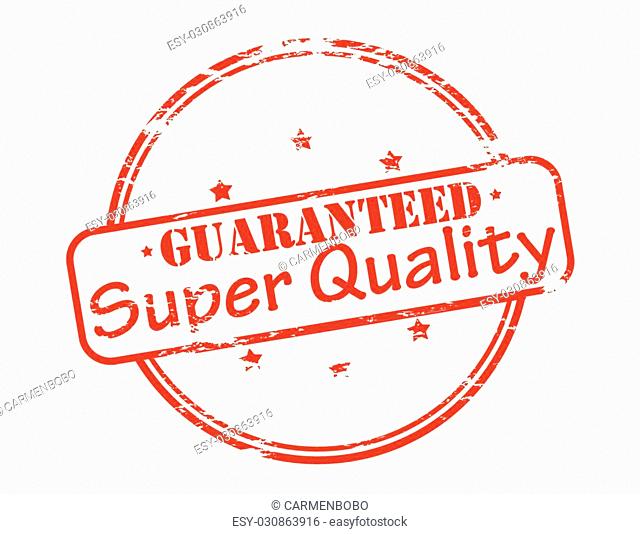 Rubber stamp with text guaranteed super quality inside, vector illustration