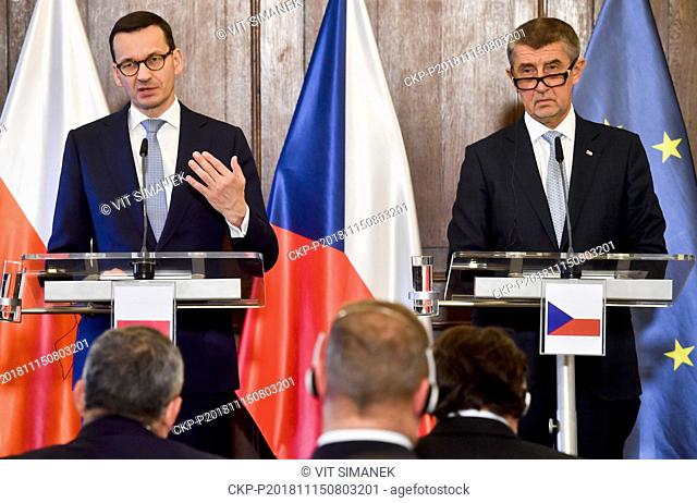 Fifth joint talks of Czech and Polish governments, with PMs Andrej Babis (right) and Mateusz Morawiecki (left) to discuss economic issues