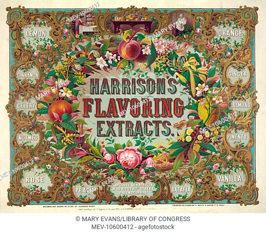 Harrison's flavoring extracts. Phila. Date c1868