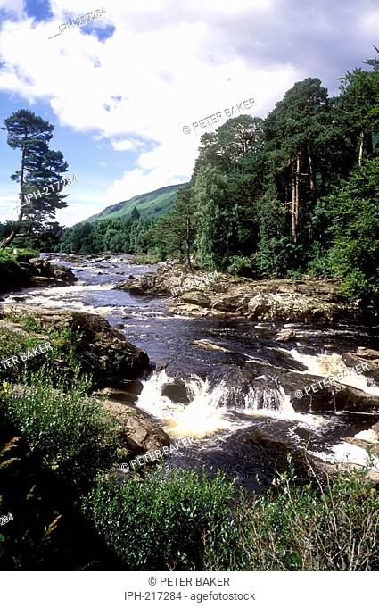 Killin - Falls of Dochart near Loch Tay