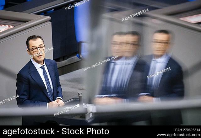 Cem Oezdemir, Federal Minister for Agriculture and Nutrition, recorded during a speech in the German Bundestag in Berlin. 01/14/2022