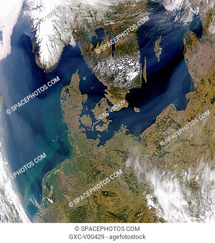 A particularly hazy day over northern Europe was captured by the satellite in this image. Holland, Germany, Poland, Denmark, Sweden and Norway are visible