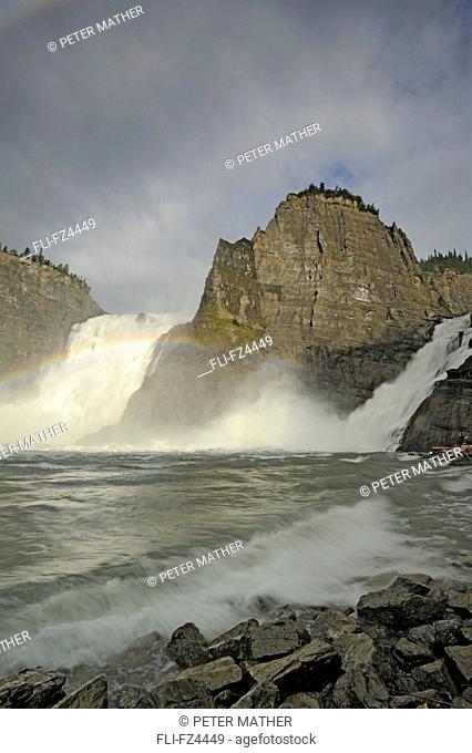 Rainbow and Virginia Falls, one of Canada's largest waterfalls, Nahanni National Park, Northwest Territories