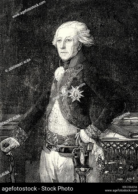 Portrait of Antonio Buenaventura Ricardos Carrillo de Albornoz (Barbastro 1727 - Madrid 1794) Spanish military, founder of the Military College of Ocaña