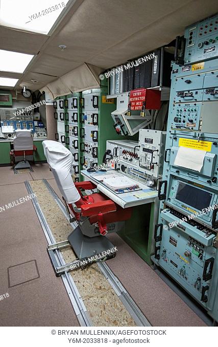 Missile launch station in cold war era underground bunker, Minuteman Missile National Historic Site, South Dakota