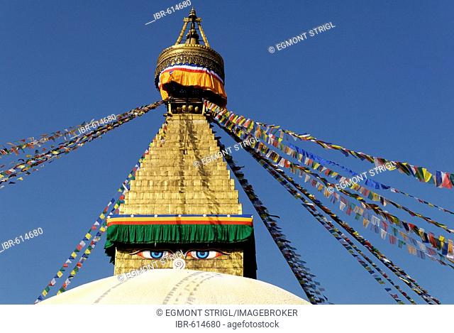 Buddhist stupa of Bodhnath (Boudha), Kathmandu, Nepal