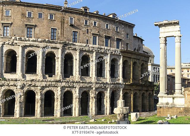 The ancient, Roman Theatre of Marcellus, in the Sant'Angelo district of Rome. Italy