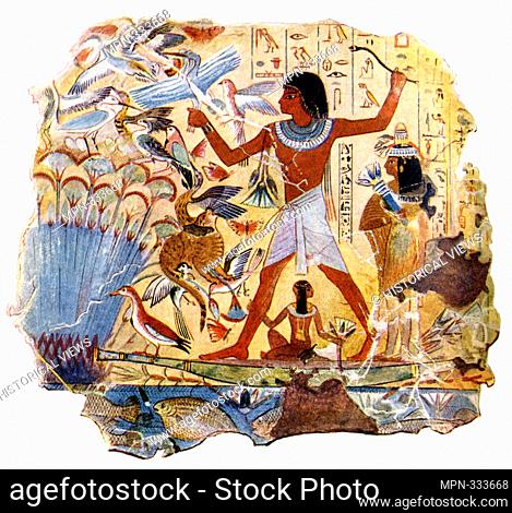 Detailed scenes of everyday life often decorated tomb walls in ancient Egypt. In this fresco from a tomb at Thebes, the deceased