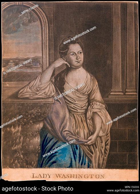 Lady Washington. Engraver: Possibly engraved by Joseph Hiller, Sr. (American, Boston 1747/48-1814 Lancaster, Massachusetts); Engraver: Possibly engraved by...