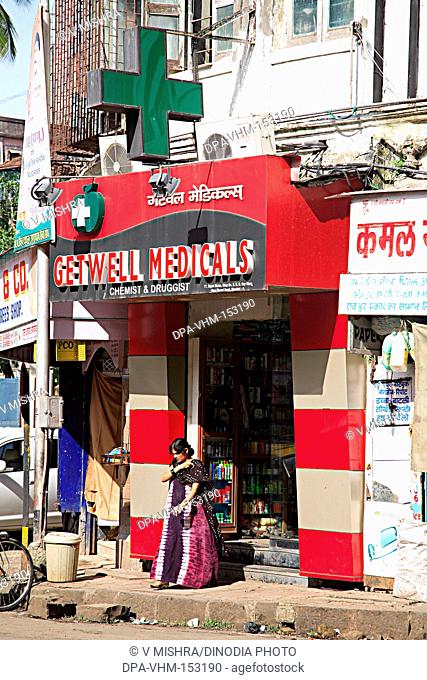 Getwell medicals store chemists and druggists ; Raja Rammohan Roy Road Girgaon ; Charni Road ; Bombay Mumbai ; Maharashtra ; India