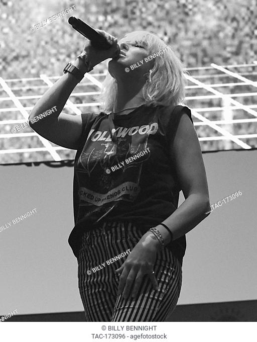 Sarah Barthel of Phantogram performs at ALT 98.7 Summer Camp at the Queen Mary in Long Beach on August 3, 2019