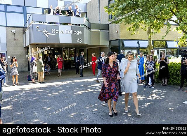 Queen Maxima of The Netherlands arrives at the Nova College in Beverwijk, on June 22, 2022, for a workvisit in the context of pupil and student welfare Photo:...
