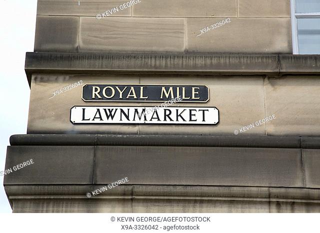 Lawnmarket - Royal Mile Street Sign; Edinburgh; Scotland