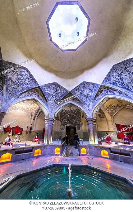 Pool in old public baths called Vakil Bath in Shiraz city, capital of Fars Province in Iran