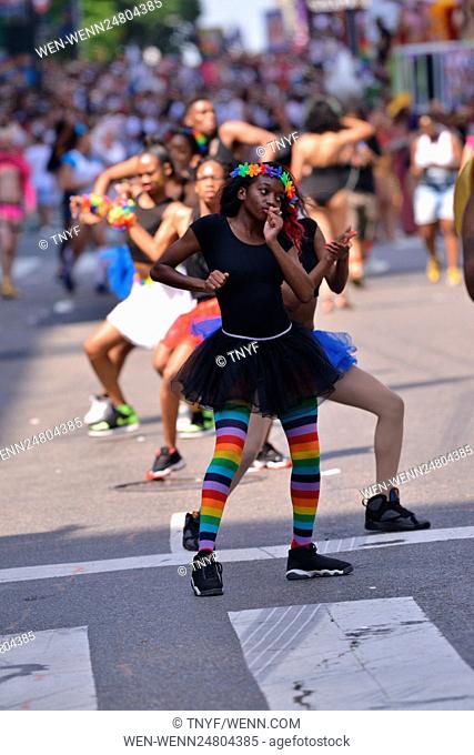 2016 Pride Parade in the West Village Featuring: Atmosphere, Bill Deblasio, Cynthia Nixon, Gloria Allred, Anthony Weiner, Curtis Sliwa