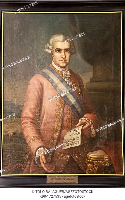 Jose de Galvez y Gallardo, Marquis de Sonora, Visitor and Minister of Indian 1720-1787, Oil on canvas, Junipero Serra Museum, Petra, Mallorca, Balearic Islands