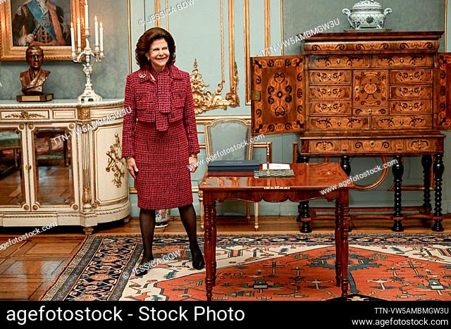 STOCKHOLM 20231220 Queen Silvia receives gifts at Stockholm Palace on the occasion of her upcoming 80th birthday. Photo: Jessica Gow / TT / Code 10070