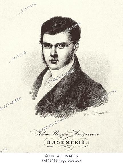 Portrait of the Poet Prince Pyotr A. Vyazemsky (1792-1878). Beggrov, Karl Petrovich (1799-1875). Lithograph. Classicism. 1820s