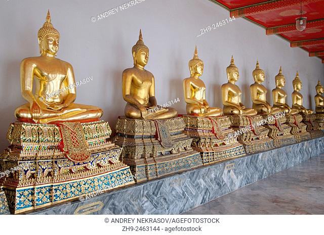 View`s of the Buddha in Wat Pho - Temple of the Reclining Buddha, its official name is Wat Phra Chetuphon Vimolmangklararm Rajwaramahaviharn