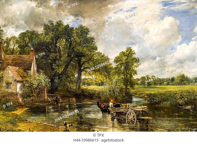 England, London, Trafalgar Square, The National Gallery, Painting titled The Hay Wain by John Constable
