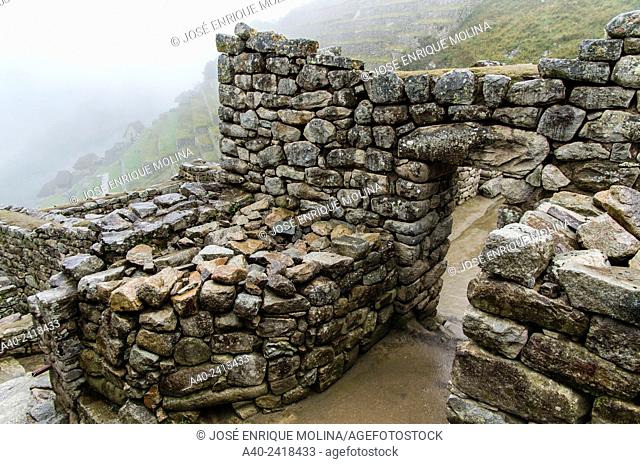 Archaeological site of Machu Picchu, Cusco, Peru.Hanan sector