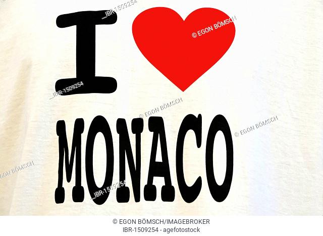 I love Monaco, souvenir, Monte Carlo, Principality of Monaco, Cote d'Azur, Europe