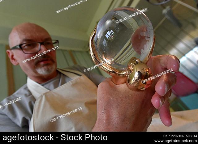 Production of Crystal Globes by Moser glassworks for the 55th Karlovy Vary International Film Festival (KVIFF), is seen in Karlovy Vary, Czech Republic