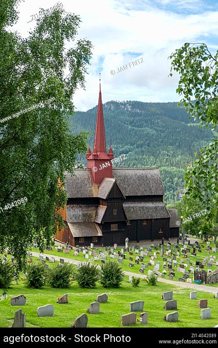 Wooden stavkirke in Ringebu, Norway
