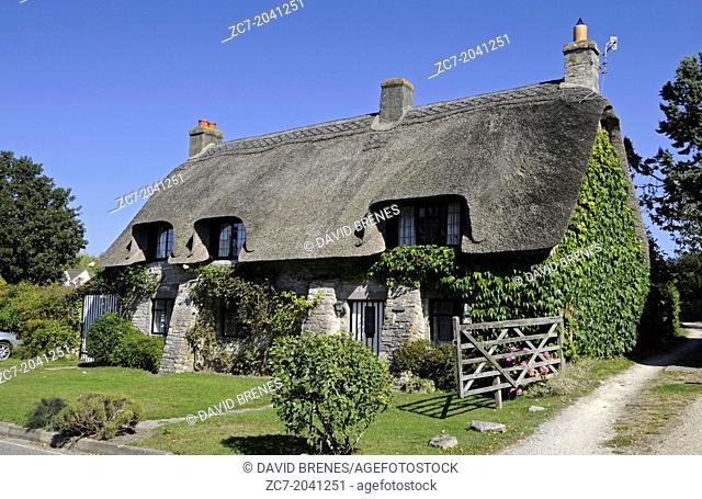 Thatched Cottage in the villlage of Corfe Isle of Purbeck Dorset England