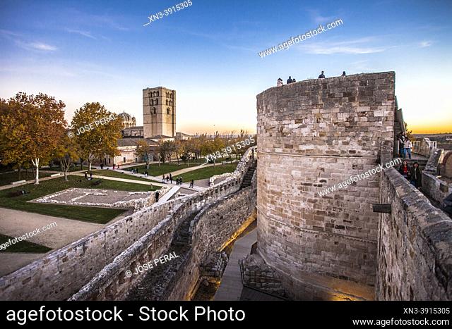 Cathedral seen from the castle, Zamora city, Zamora Provience, Castile and Leon, Spain, Europe