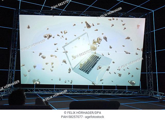 The piece 'Factory in the Sun, 2015' by Hito Steyerl can be seen in the German Pavilion at the Biennale in Venice, Italy, 11 May 2015