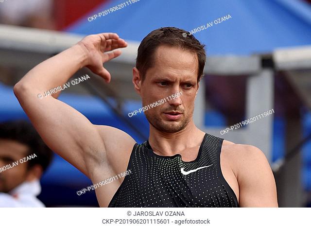Vitezslav Vesely (Czech) competes in javelin throw during the Ostrava Golden Spike, an IAAF World Challenge athletic meeting, in Ostrava, Czech Republic