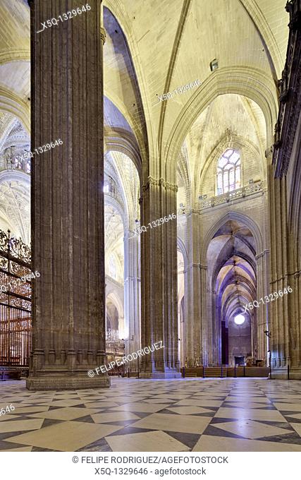 Interior of Santa Maria de la Sede Cathedral, Seville, Spain