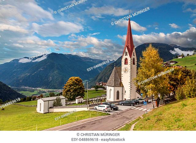 Church of Ahornach above the Tauferer Ahrntal, South Tyrol, Italy