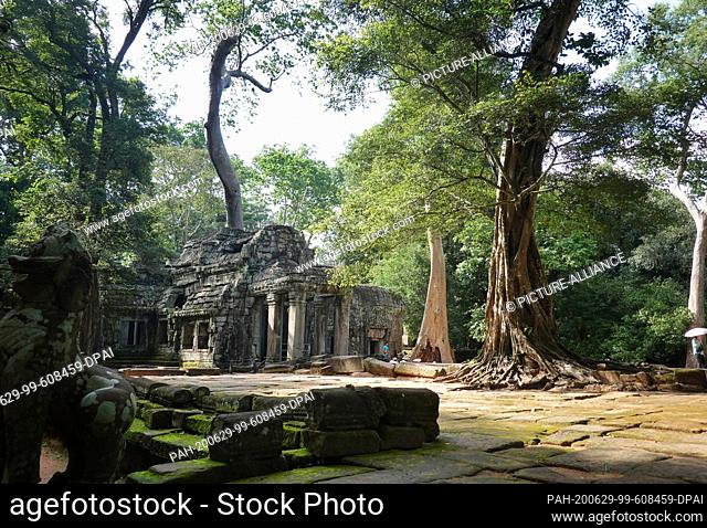 23 October 2019, Cambodia, Siem Reab: Decayed building of the temple Ta Prohm. The temple monastery was the scenery of the movie ""Tomb Raider"" and is...