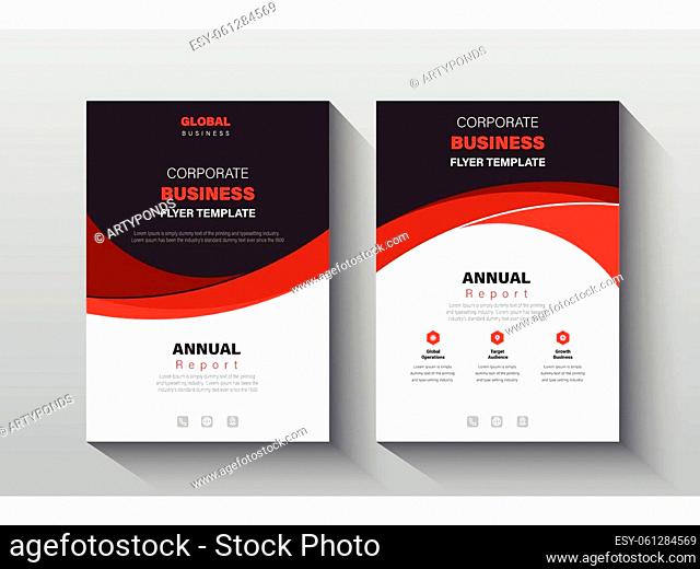 Clean and Modern Annual Report Layout Design Template Concept adept to Multipurpose Project such as flyer, poster, magazine, cover, web banner, etc