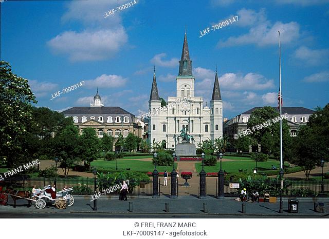 French Quarter, Jackson-Square, St. Louis Cathedral, New Orleans Louisiana, USA