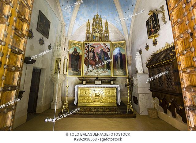 capilla actual, diseñada por Frederic Wachskmann y edificada en tiempos del Archiduque Luis Salvador, Monasterio de Miramar, Valldemossa