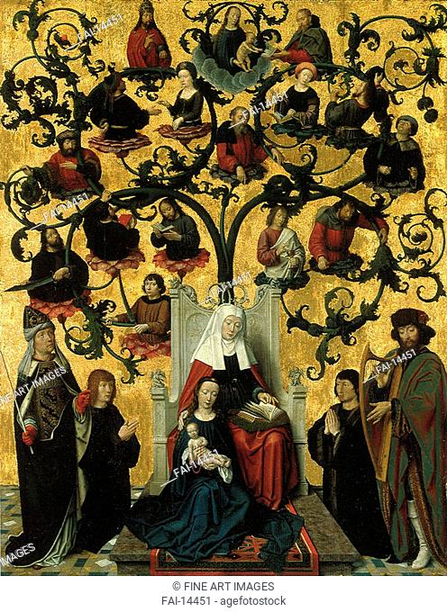 Saint Anne Family Tree. David, Gerard (ca. 1460-1523). Oil on wood. Early Netherlandish Art. c. 1490. Musée des Beaux-Arts, Lyon. 118x69. Painting